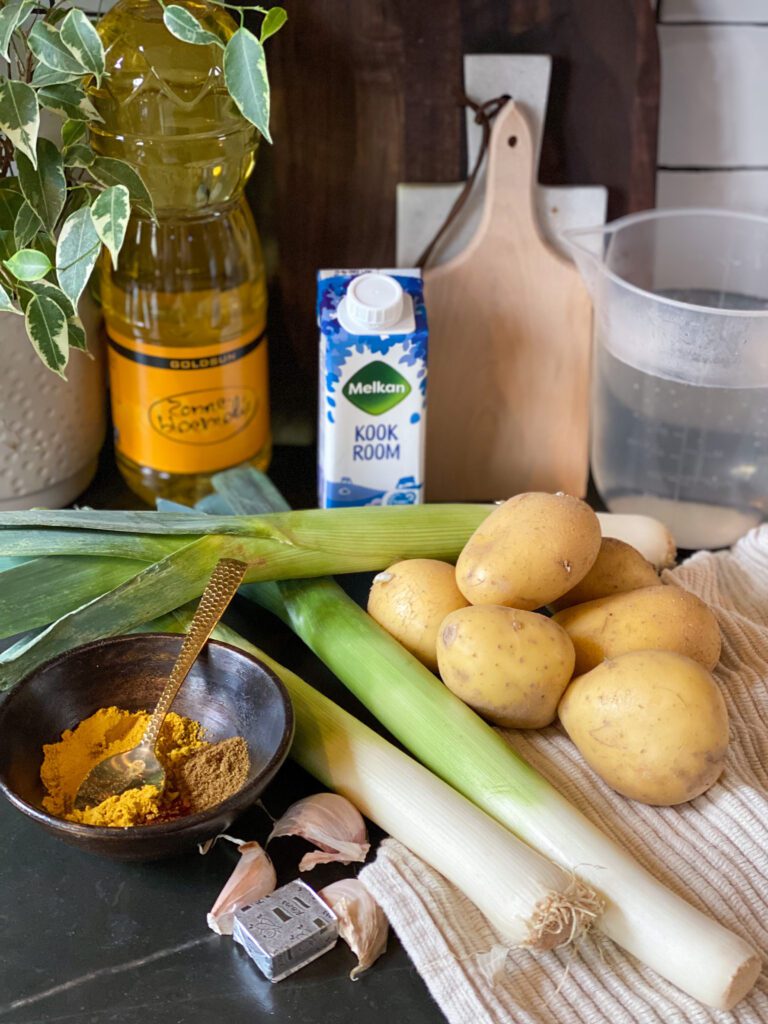 benodigdheden aardappel prei soep
