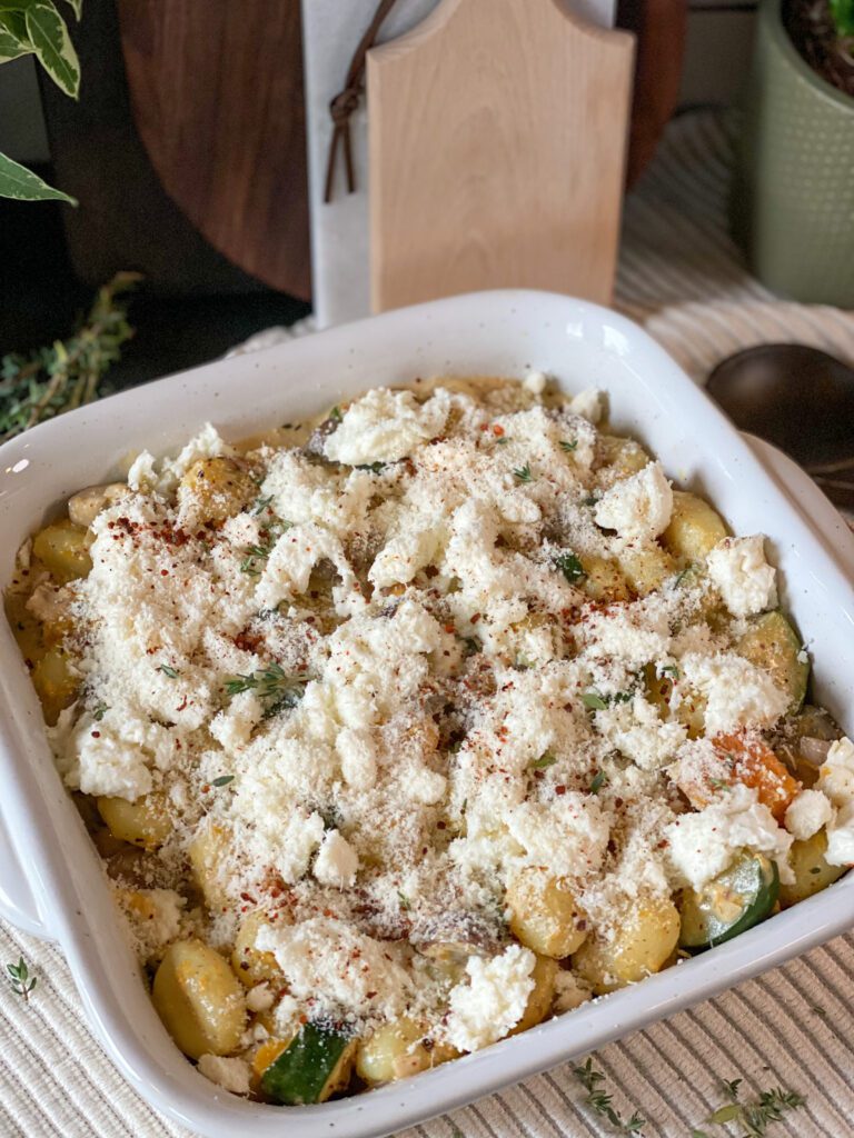 Gnocchi ovenschotel met pompoen en spek