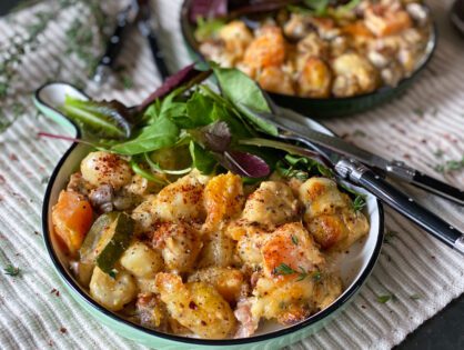 gnocchi ovenschotel met pompoen en spek