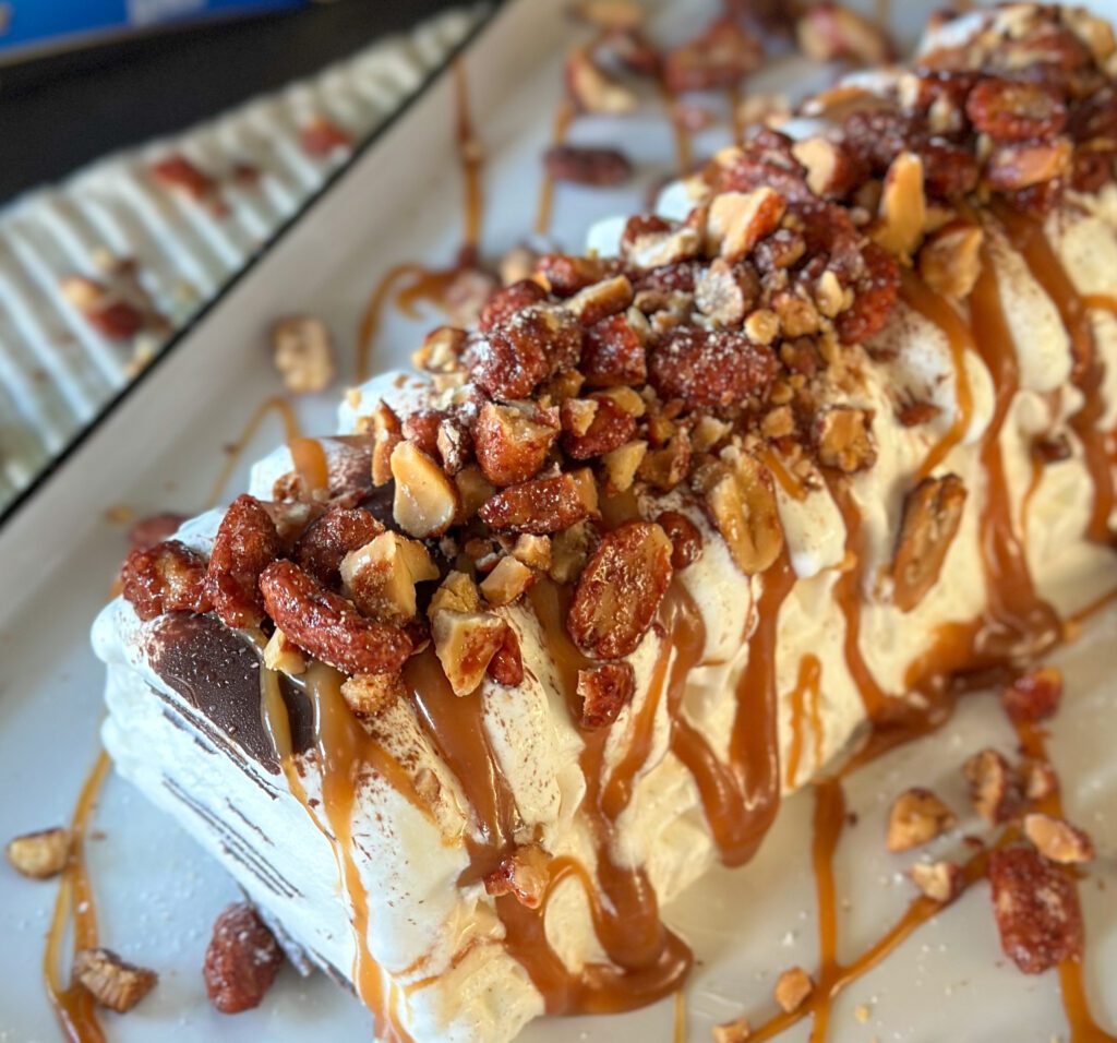 simpele kerst desserts: viennetta ijs met salted caramel