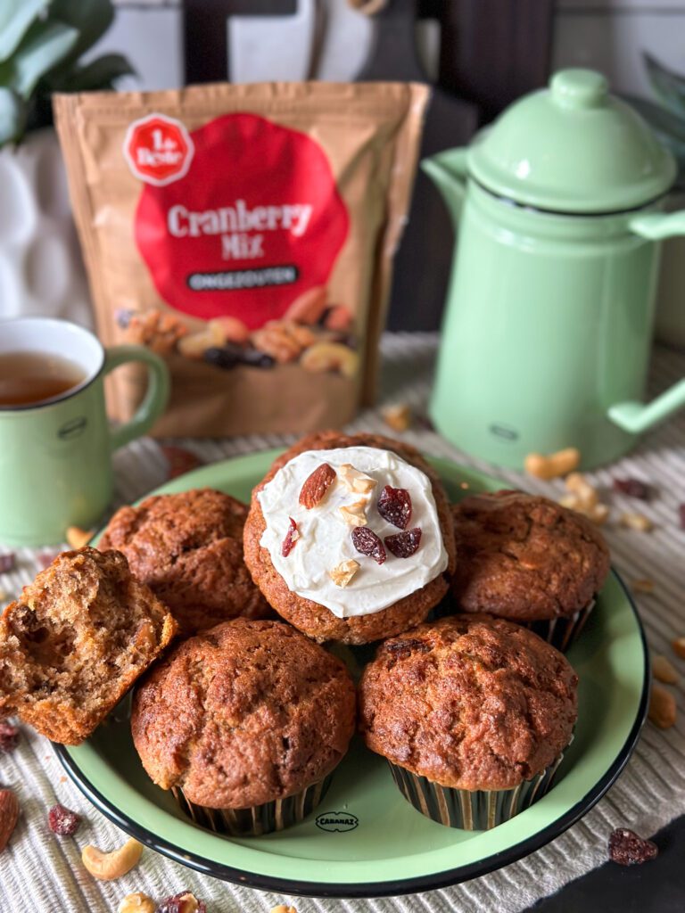 luchtige muffins met wortel en appel 