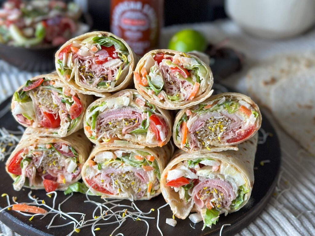 wraps met ham en pittige sla