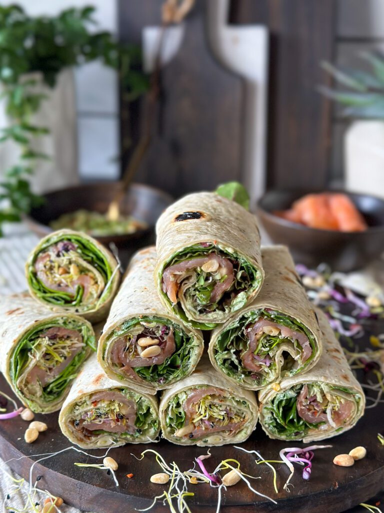 wraps met zalm en pesto-roomkaas