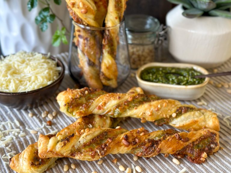 pesto twisters met kaas