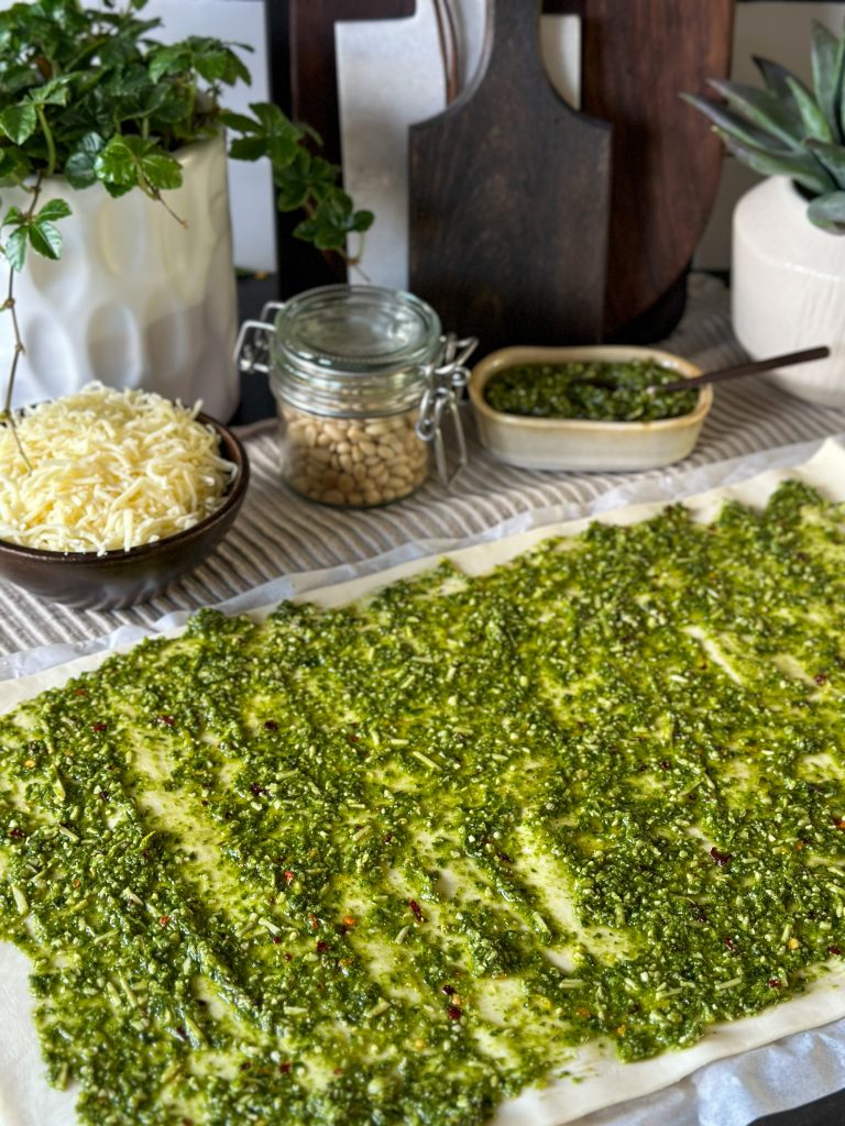 Pesto twisters met kaas