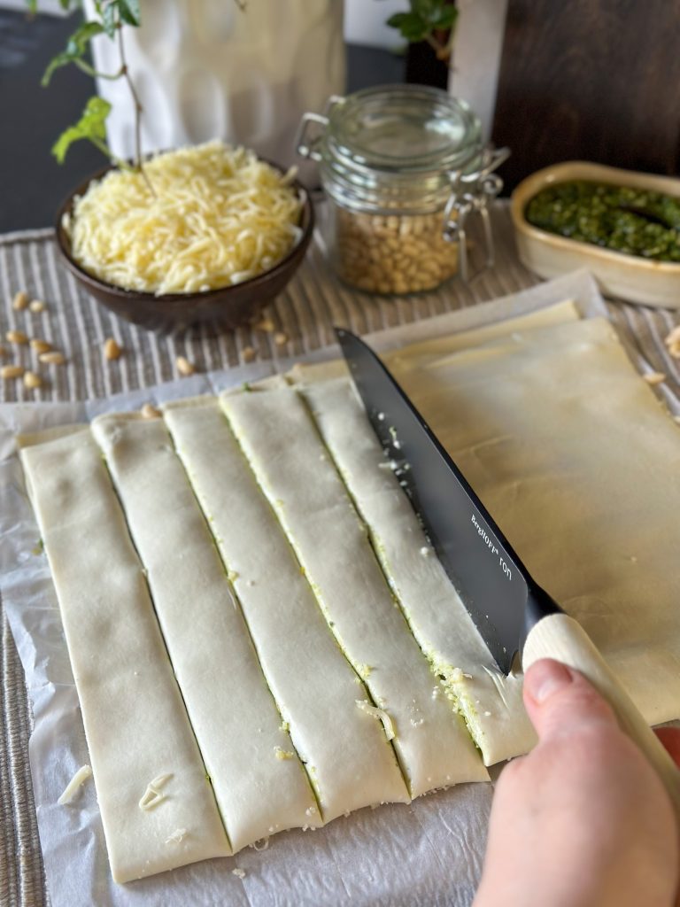 Pesto twisters met kaas