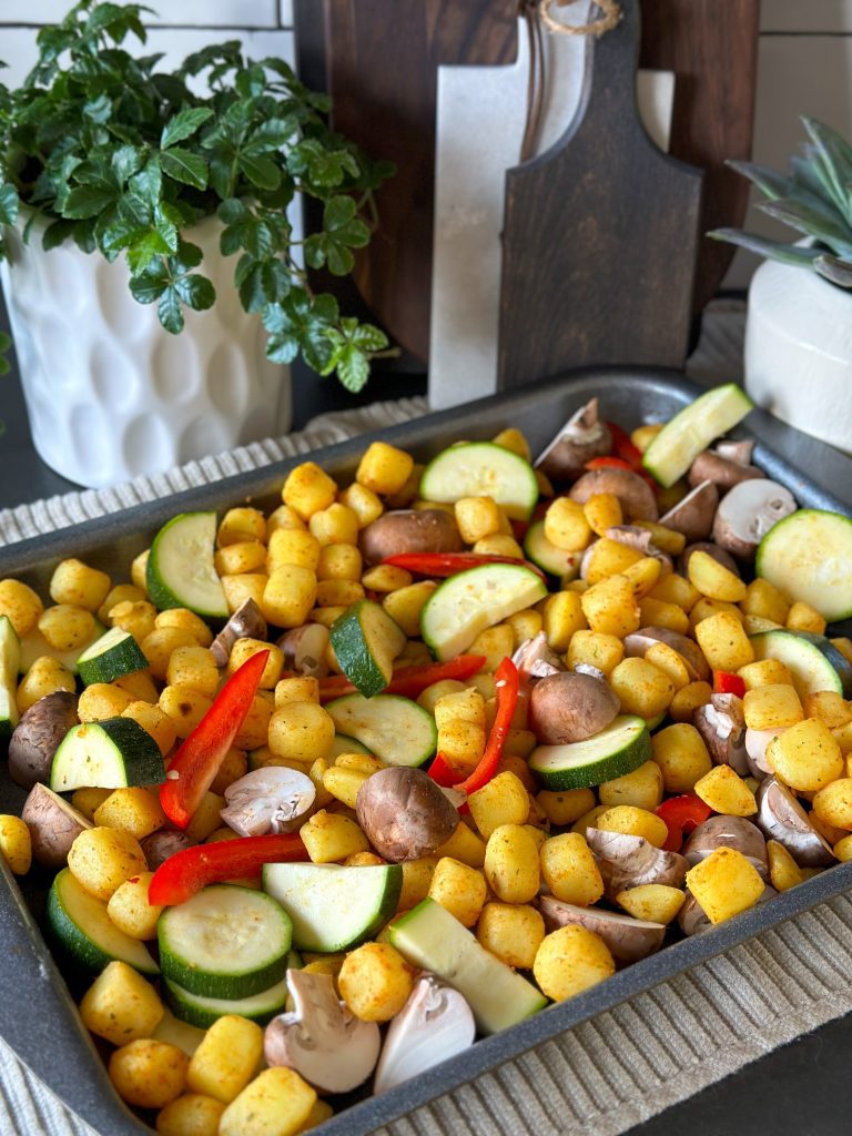 krieltjes traybake met kruidige kip