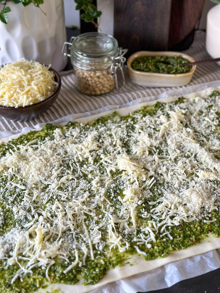 Pesto twisters met kaas