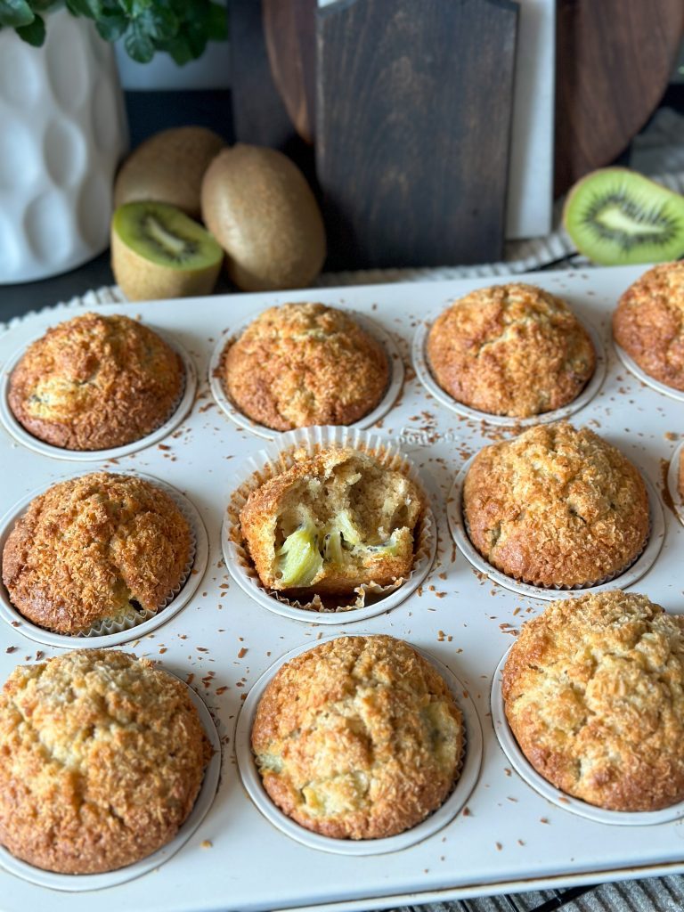 volkoren cupcakes met kiwi en appel