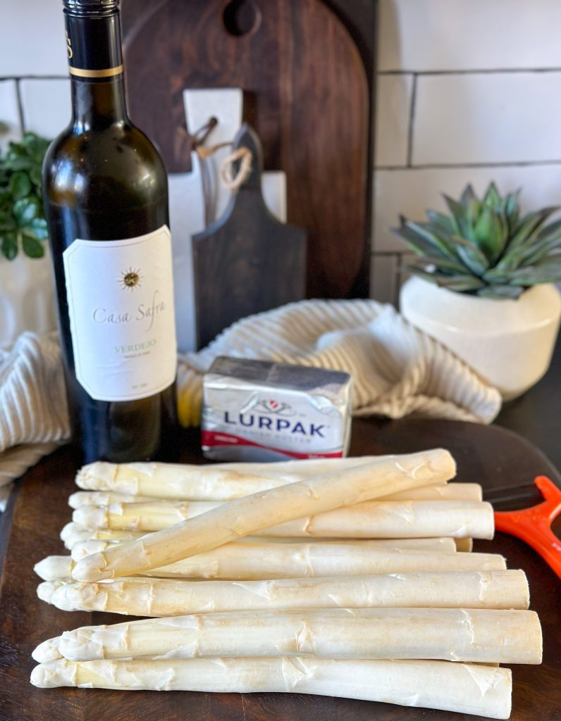 Gegratineerde witte asperges