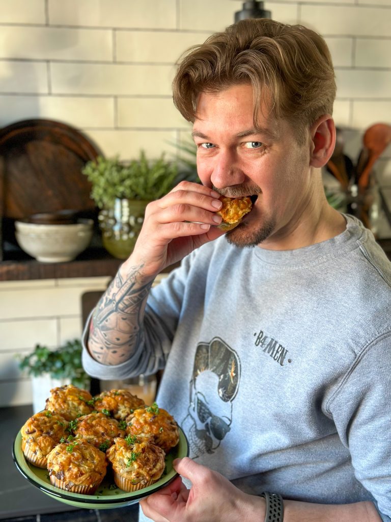 hartige kaas uien muffins