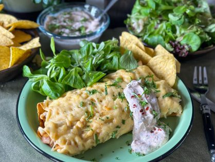 wraps met kruidig gehakt uit de oven