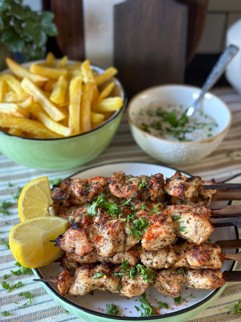 kipspiesjes met citroen en oregano 