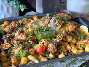 krieltjes traybake met kruidige kip