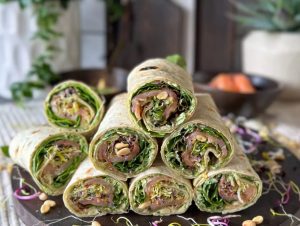 wraps met zalm en pesto roomkaas