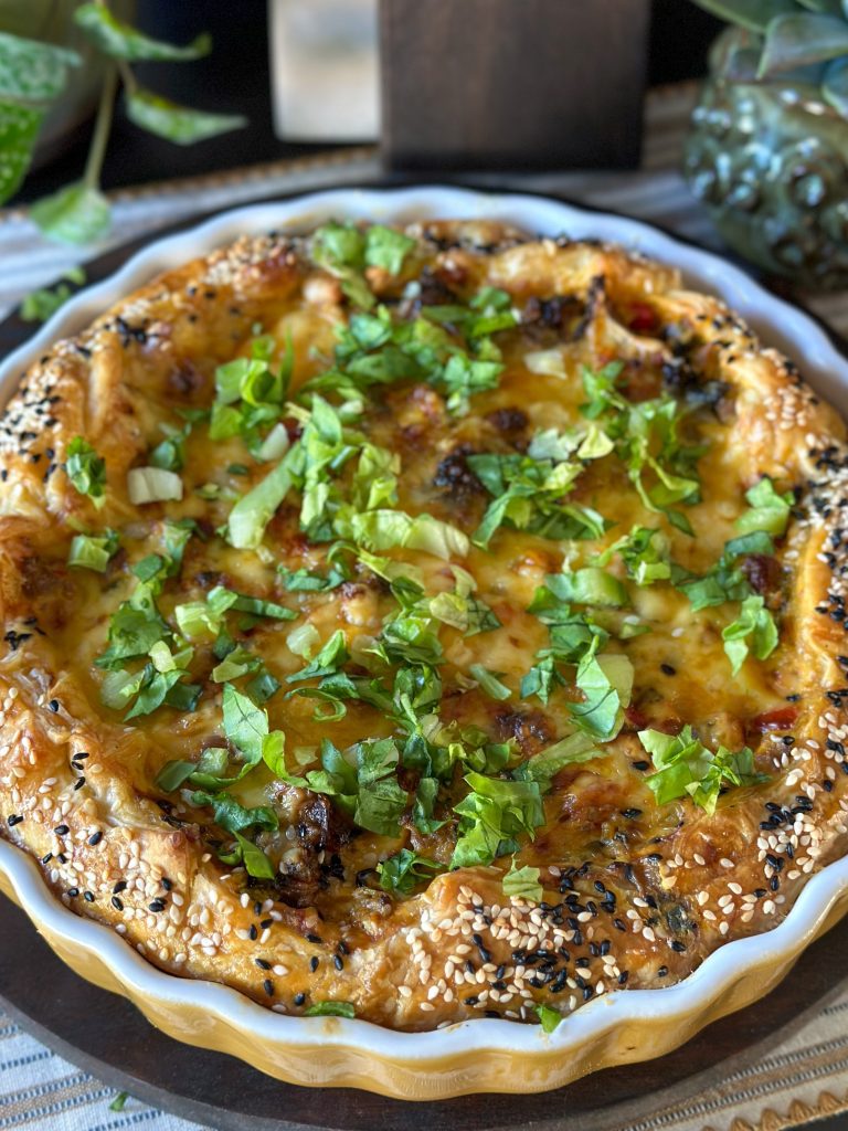 hartige taart met andijvie en paprika 