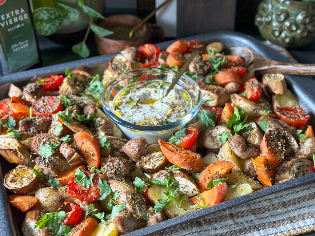 traybake met aubergine en za'atar