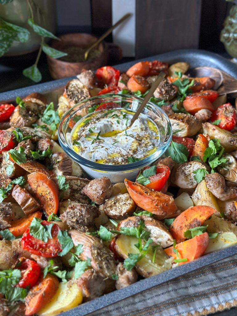 traybake met aubergine en Za'atar
