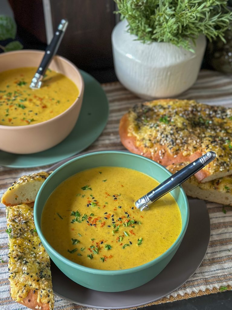 wortel soep met champignons