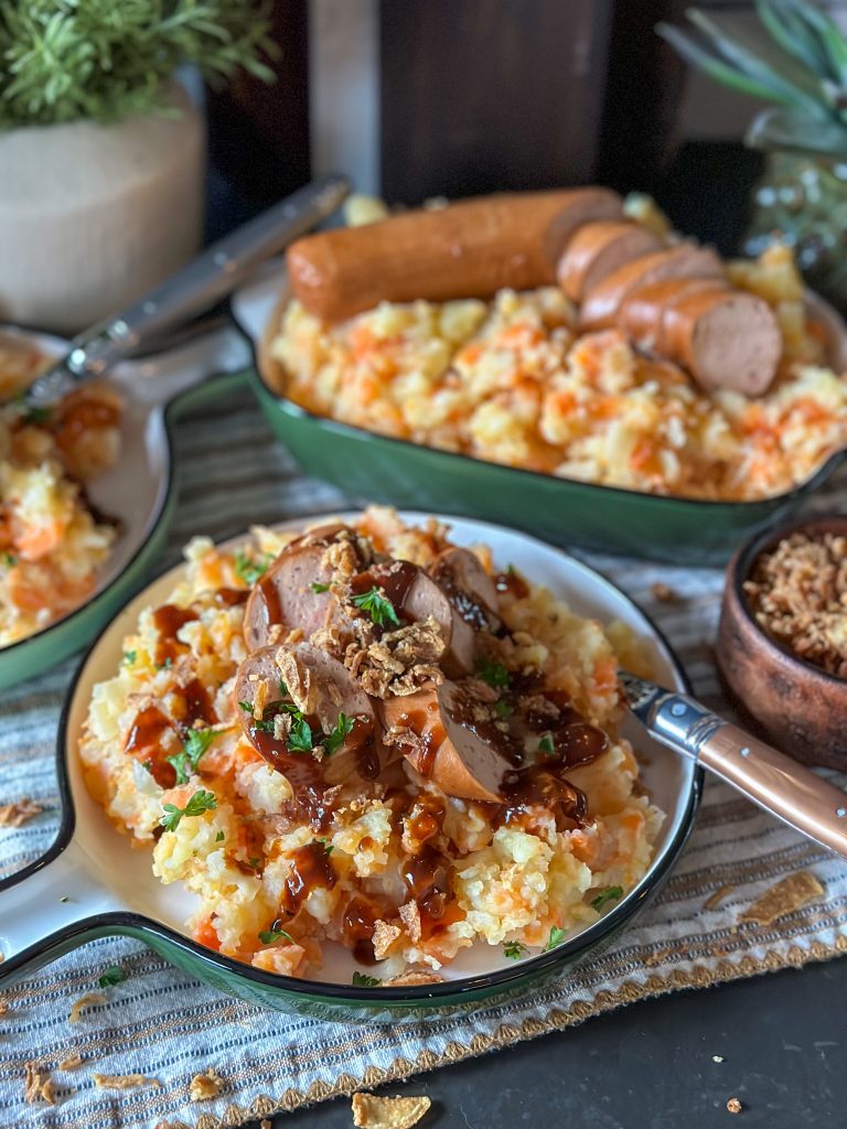 hutspot met ketjapsaus en rookworst 