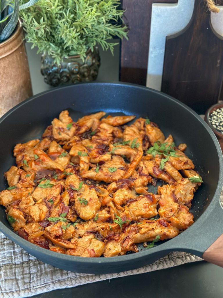 vegetarische kip in sweet chilisaus vlees vervangen