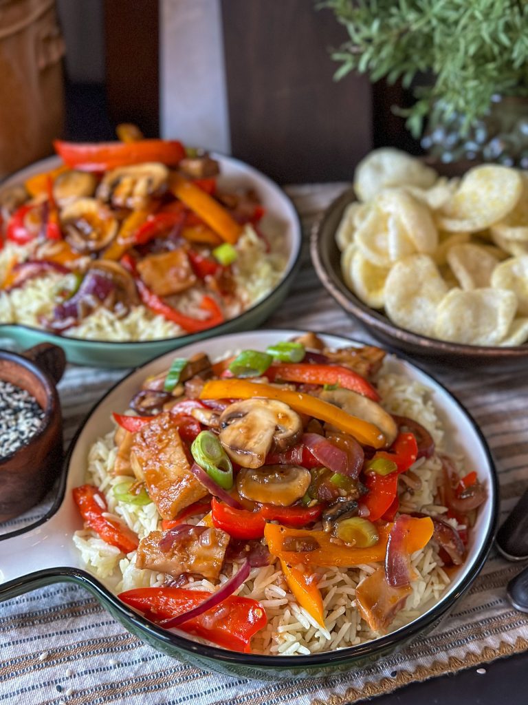 kip in zoet zure saus met rijst 