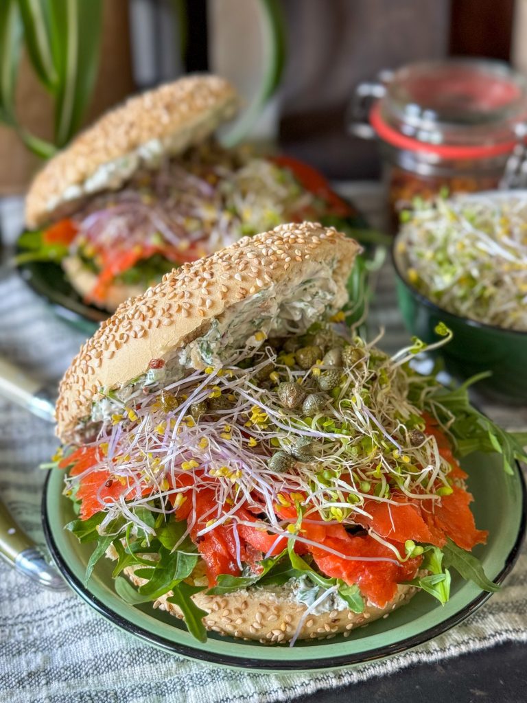pinit bagel met zalm en kruidenroomkaas