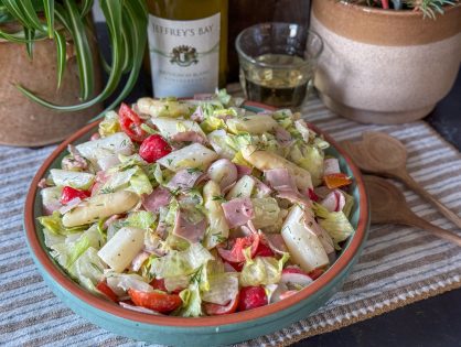 gezonde salade met witte asperges