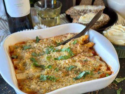 gegratineerde witte asperges