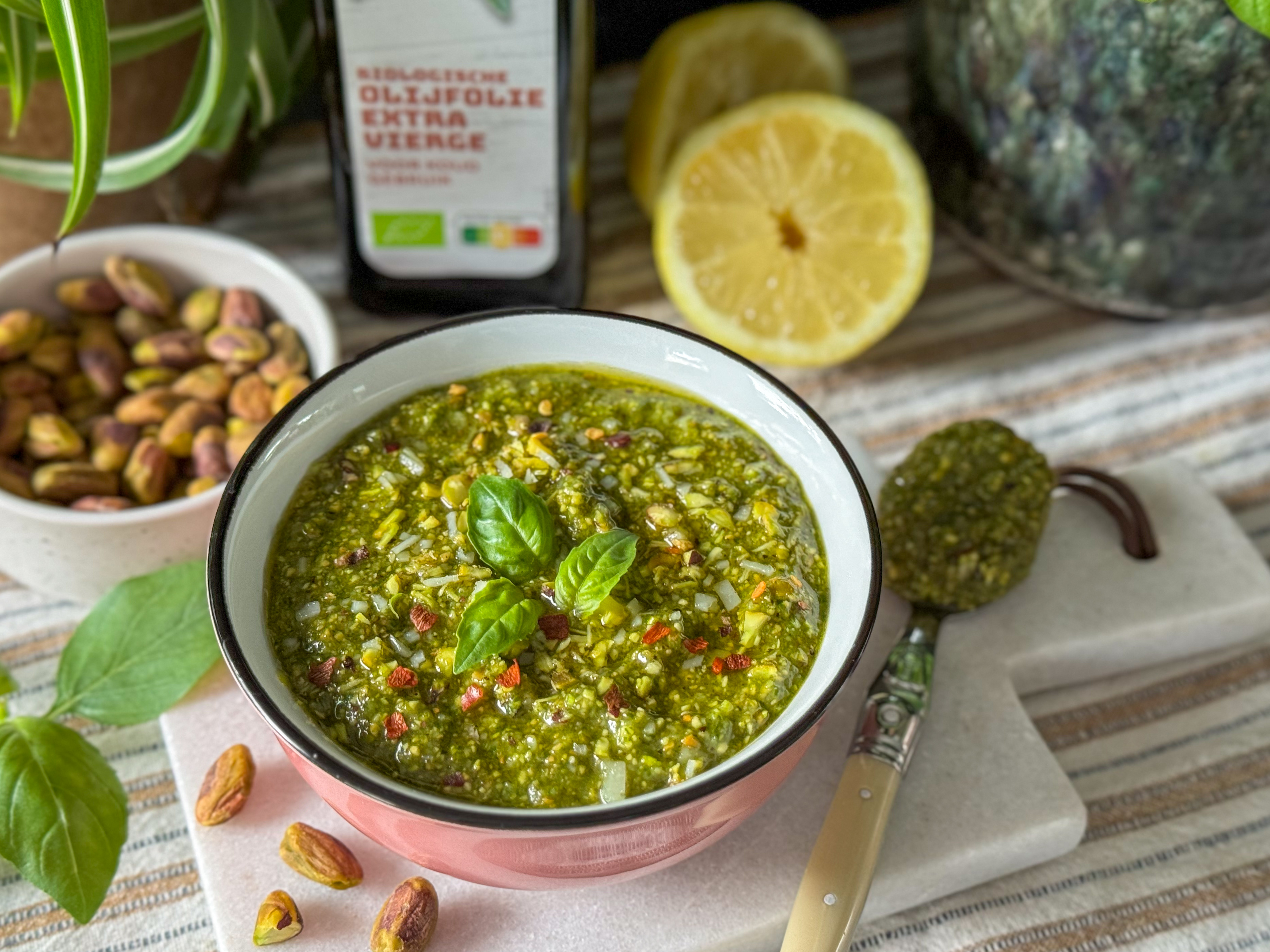 Zelf pistache pesto maken