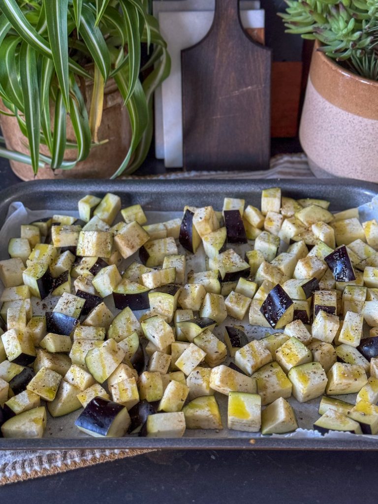 vegetarische aubergine curry stoof