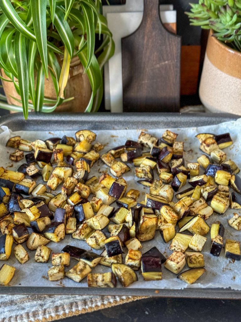 vegetarische aubergine curry stoof