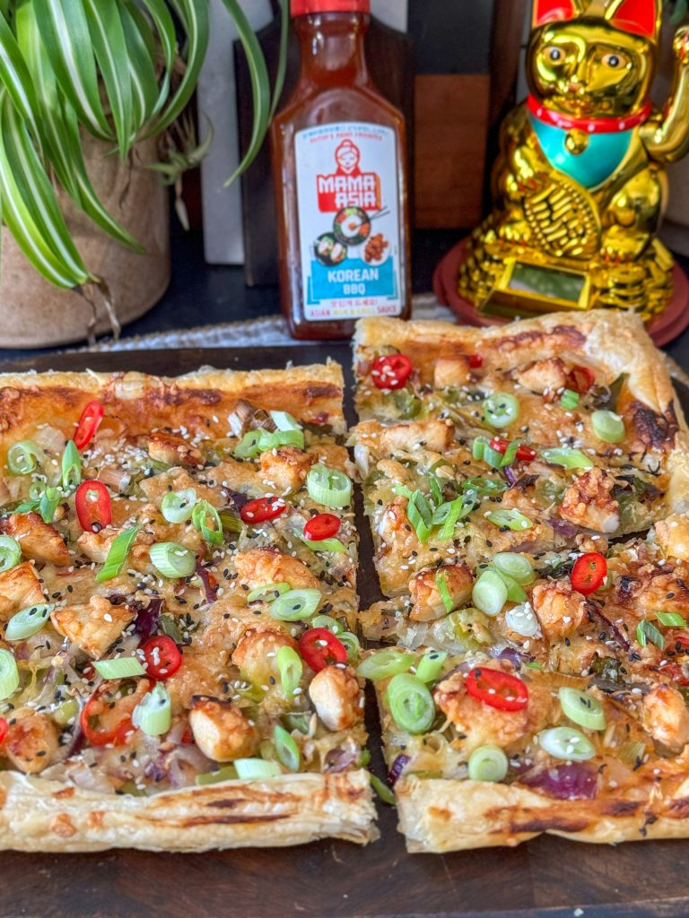 pinit Aziatische plaattaart met Koreaanse bbq saus