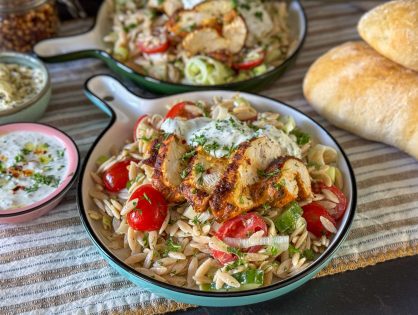 orzo salade met gegrilde kip