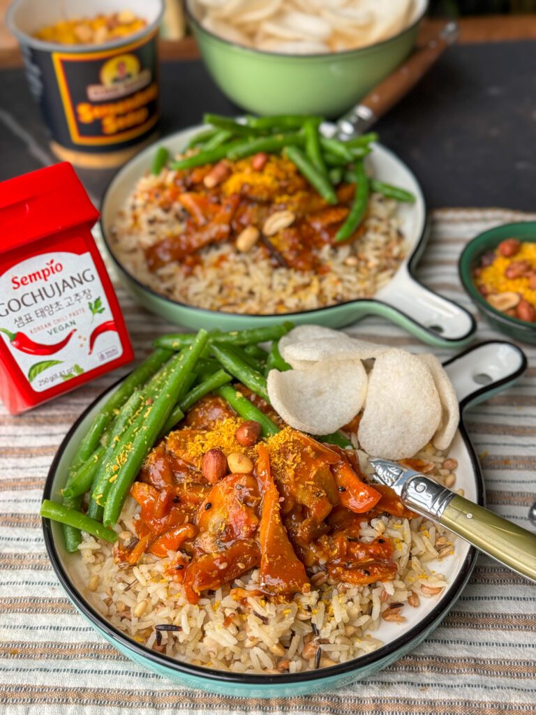 sticky paddenstoelen met rijst