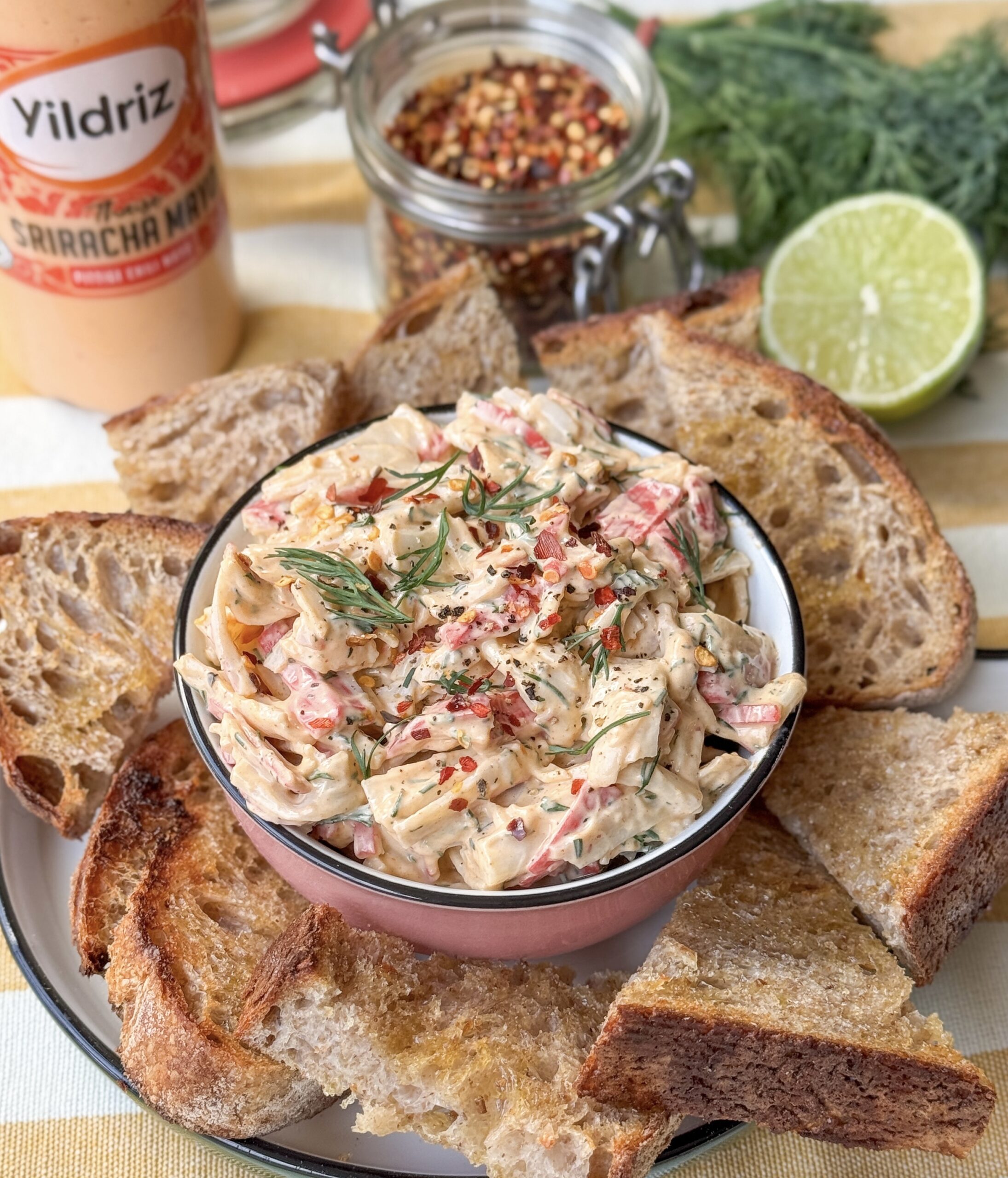 pittige krabsalade, recept uit overzicht 15 borrelhapjes oudejaarsavond