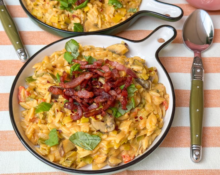 weekmenu 37 - romige orzo met Boursin en prei
