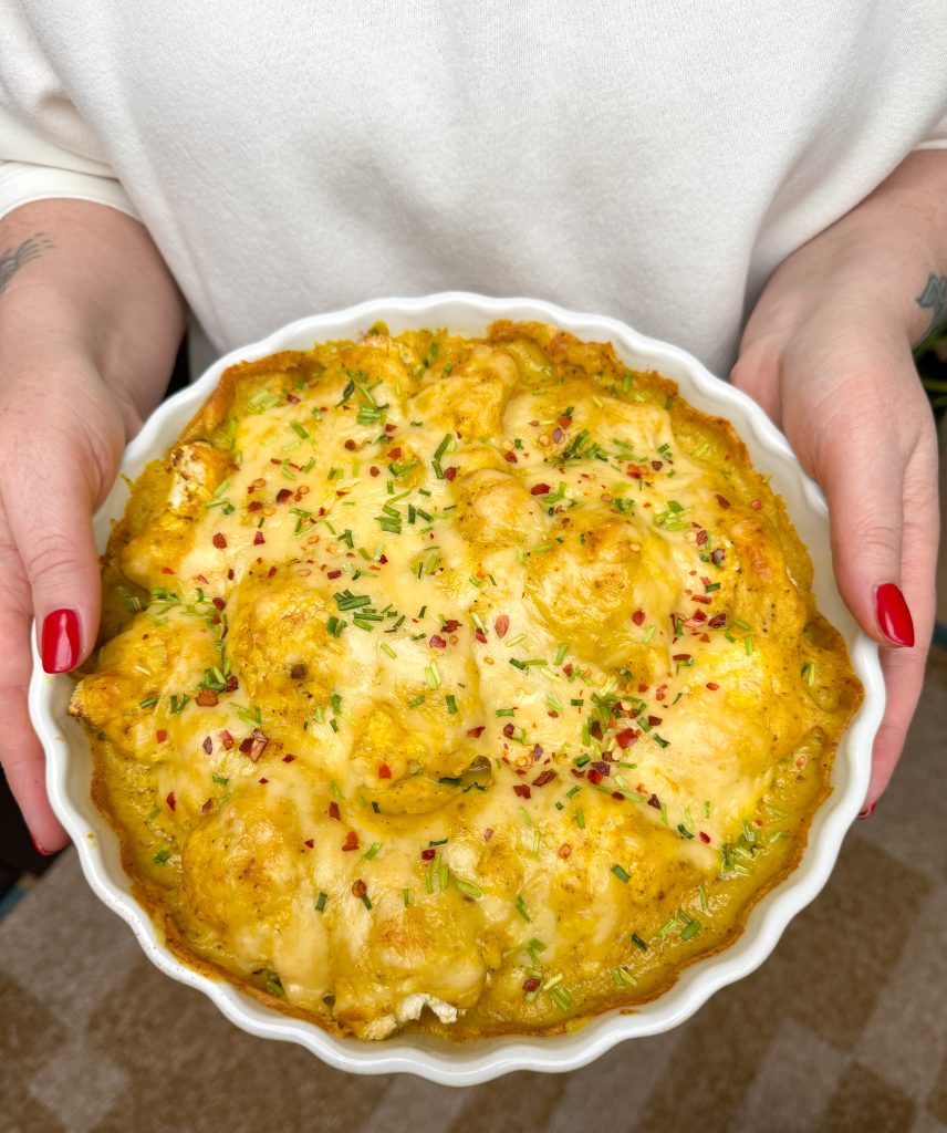 Close up van de ovenschotel 