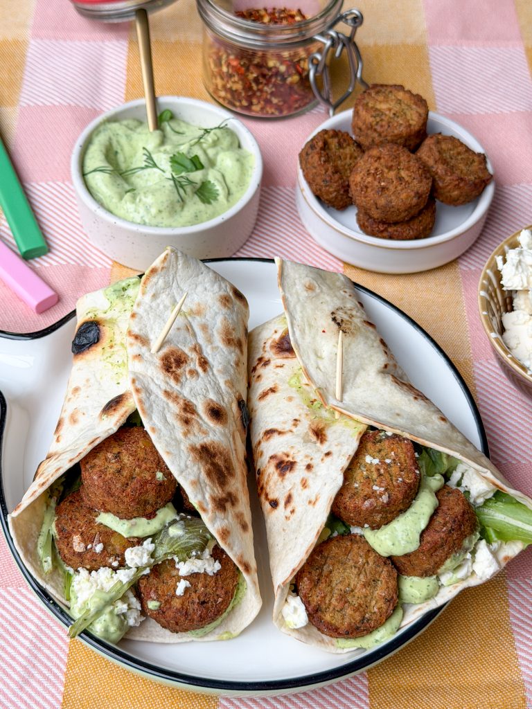 Wraps met falafel, gezond en makkelijk avondeten recept