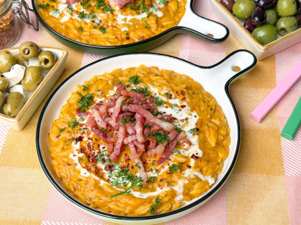 Orzo met pompoen en spekjes - recept uit weekmenu 6