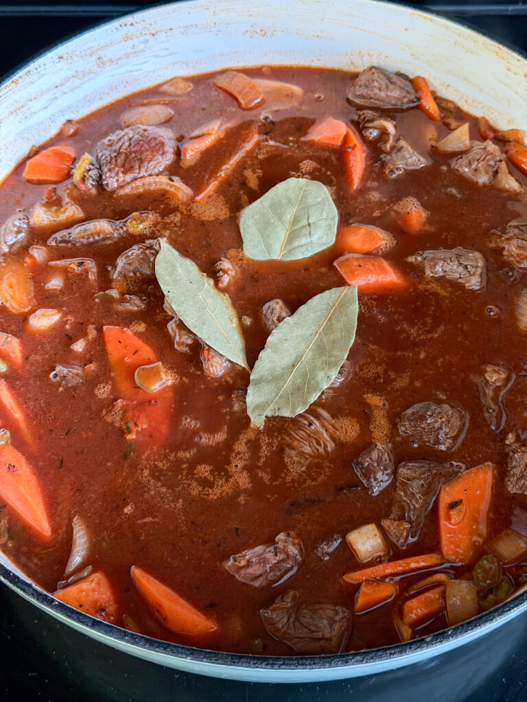 boeuf bourguignon klaar om te stoven