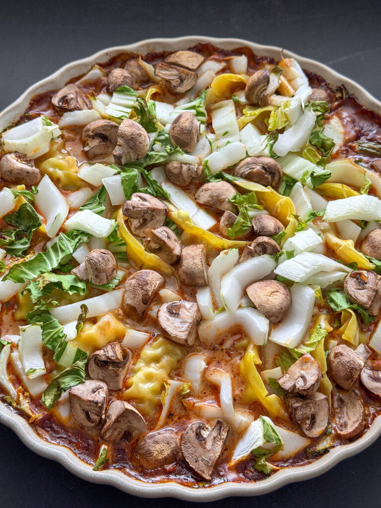 Gyoza ovenschotel net uit de oven