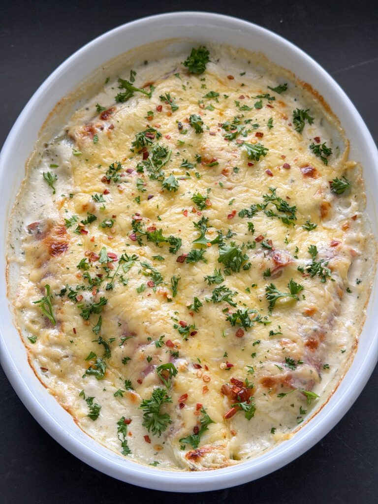 Romige preirolletjes uit de oven met ham en kaas