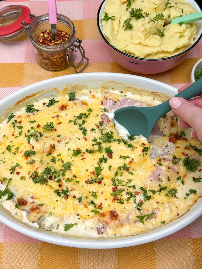 Opscheppen van prei rolletjes uit de oven