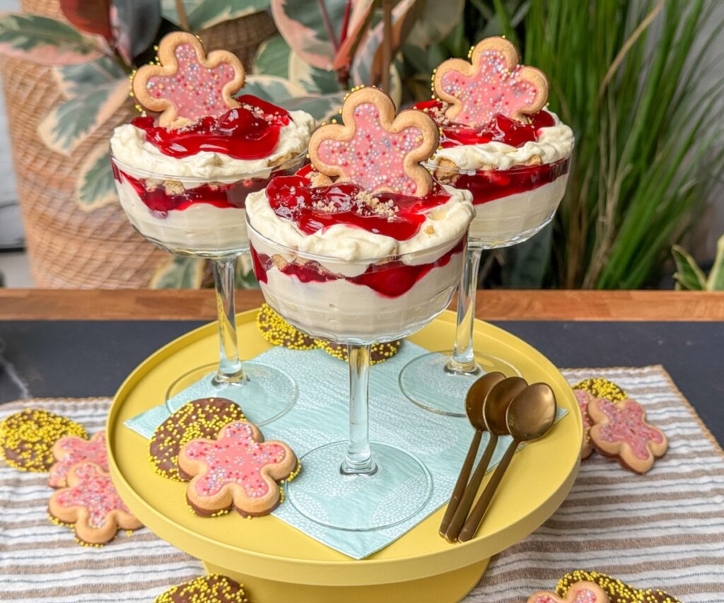 trifle met advocaat en vlaaifruit - paastoetje uit weekmenu 14