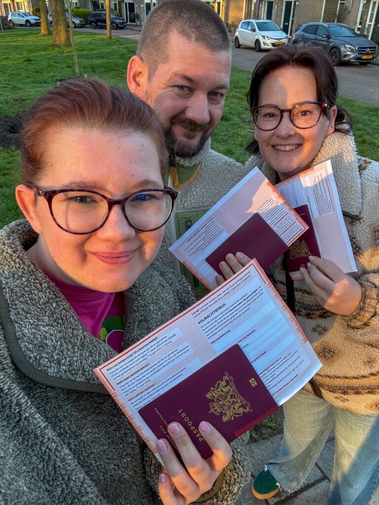 stemmen met het hele gezin