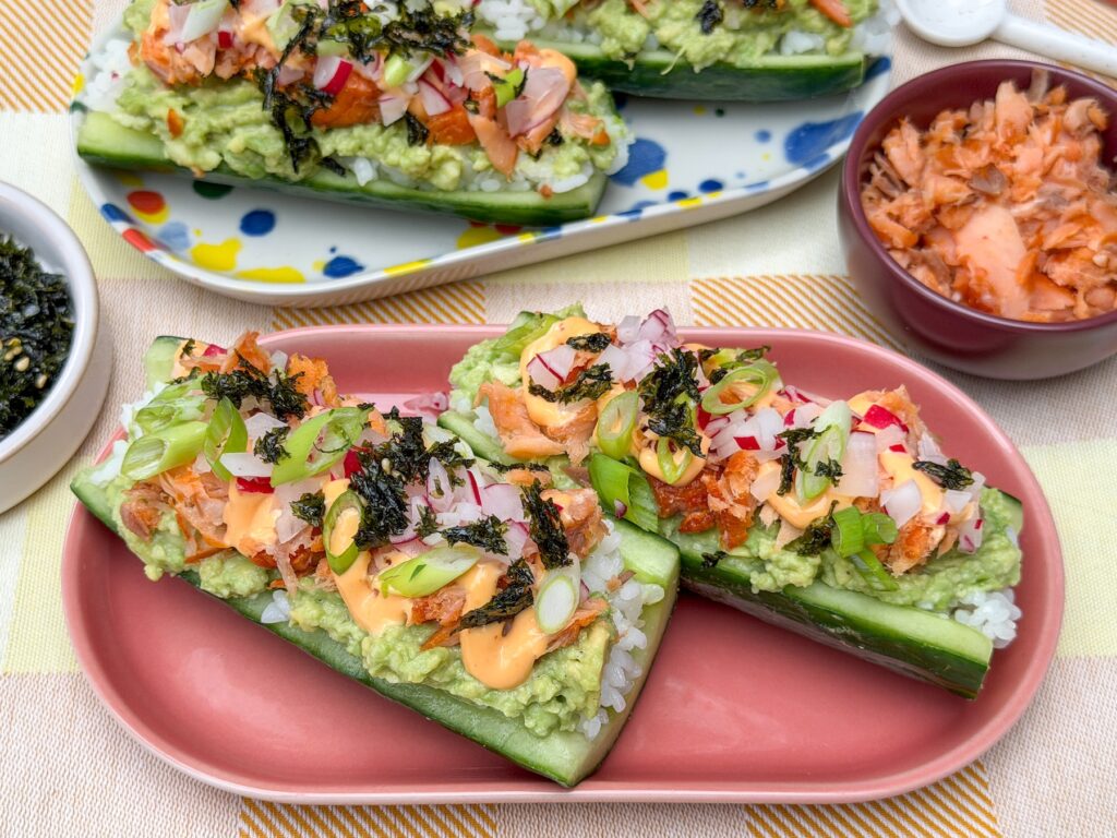 Sushi bootjes met gerookte zalm