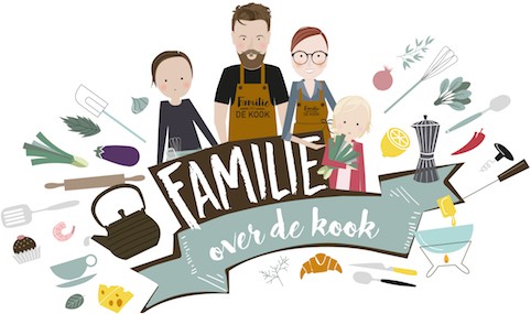 Familie over de kook