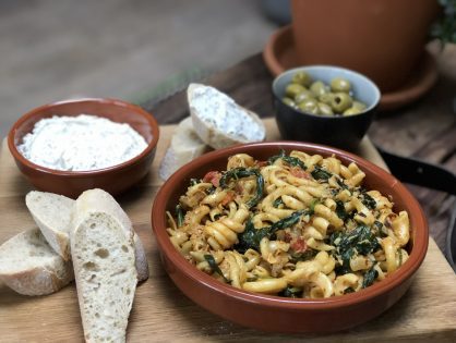 pasta met tonijn en spinazie