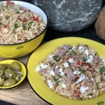 Mediterraanse Orzo salade met tonijn en feta